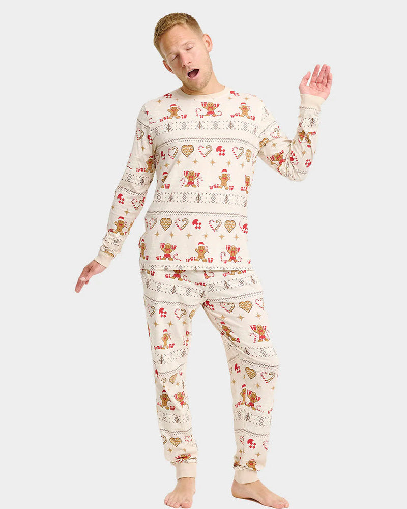 Beige Christmas Pyjama for Family Gingercookies Men