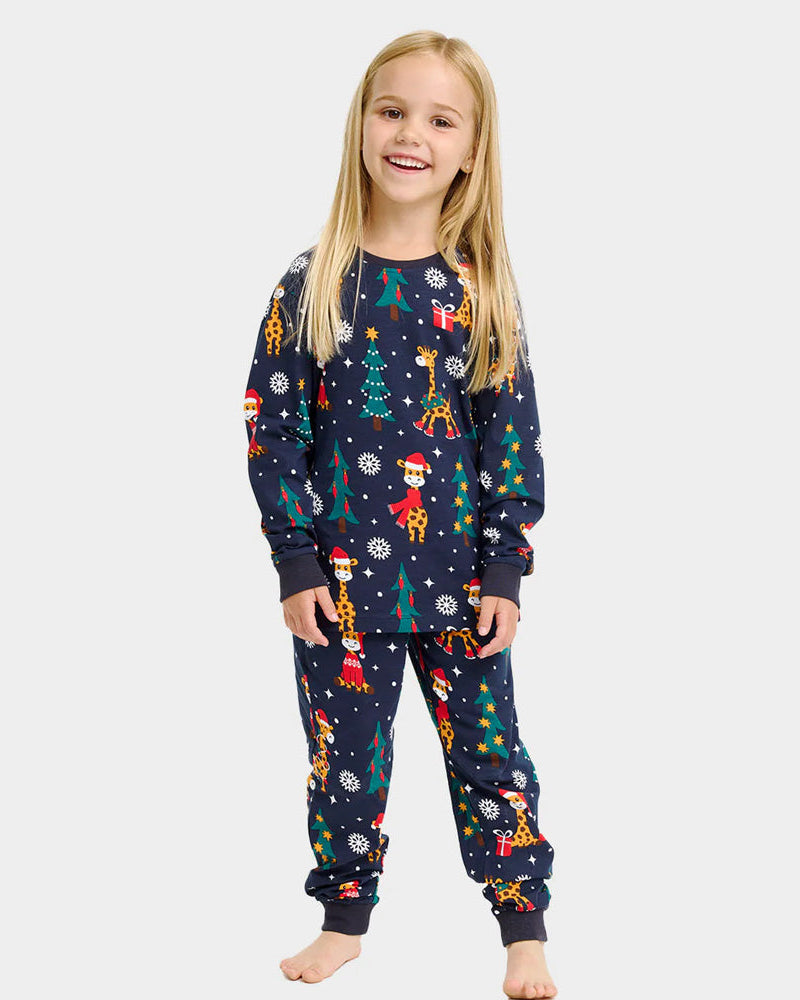 Christmas Pyjama for Children with Giraffes Girl