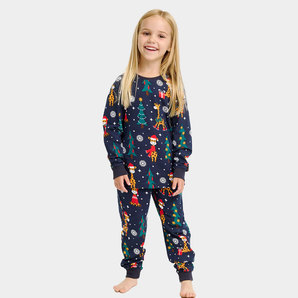 Christmas Pyjama for Children with Giraffes Girl