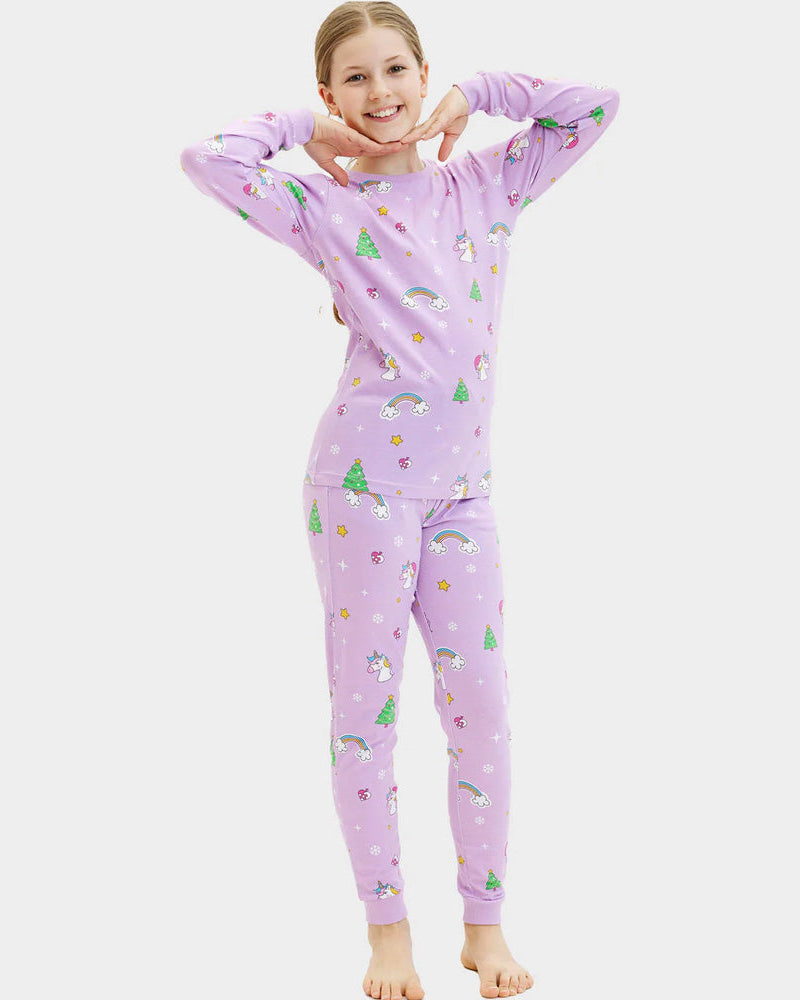 Christmas Pyjama Girl Children with Unicorns