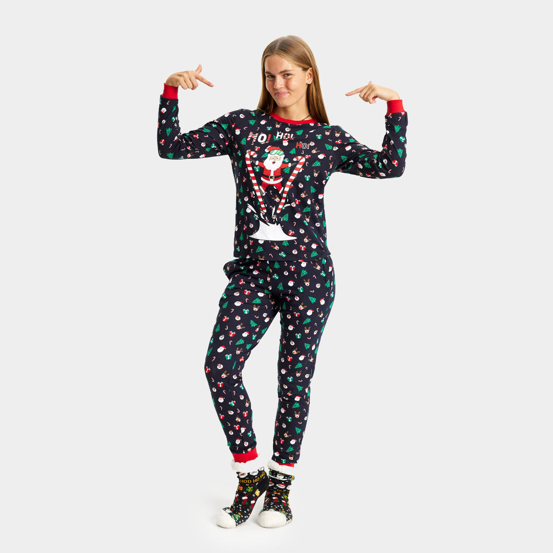 Christmas Pyjama for Women with Skiing Santa