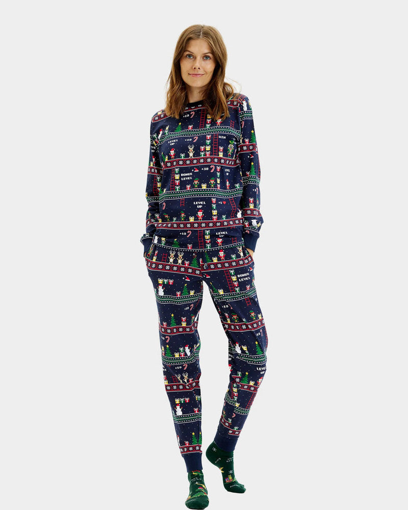 Christmas Pyjama for Women Vintage Gaming