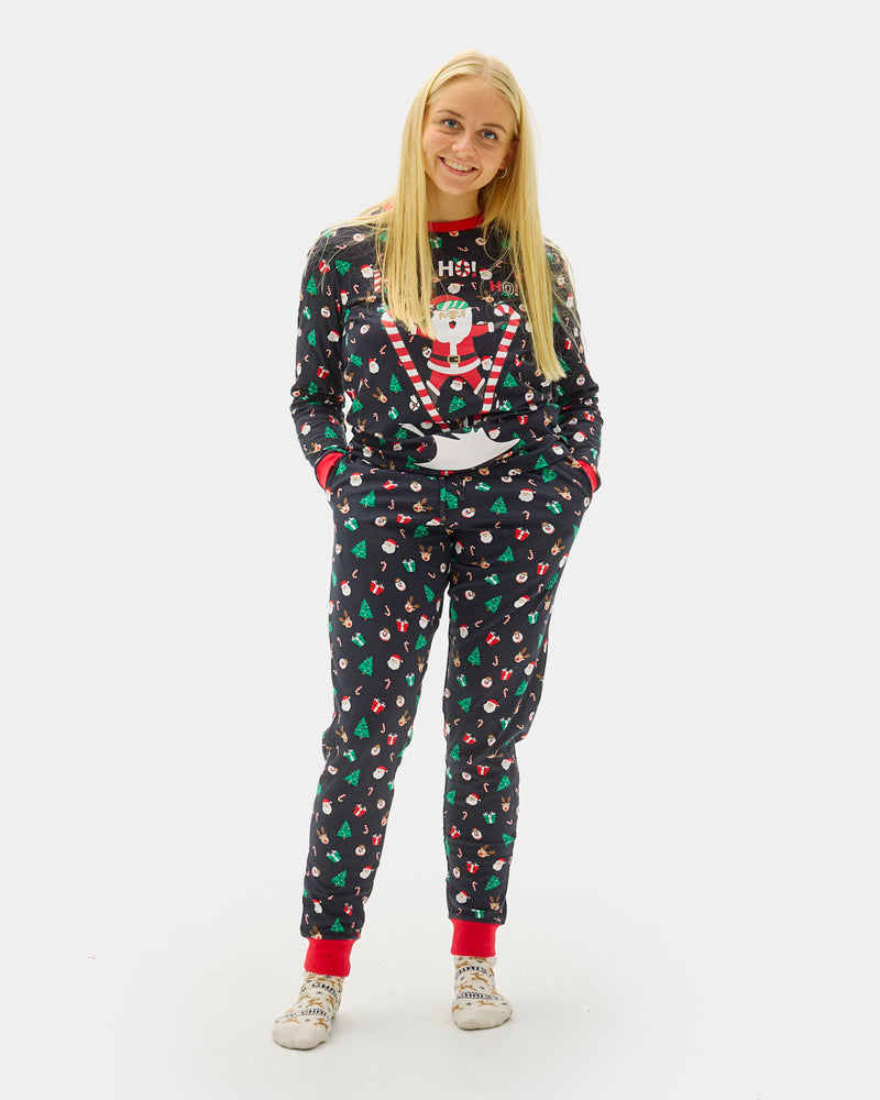 Christmas Pyjama for Women with Skiing Santa