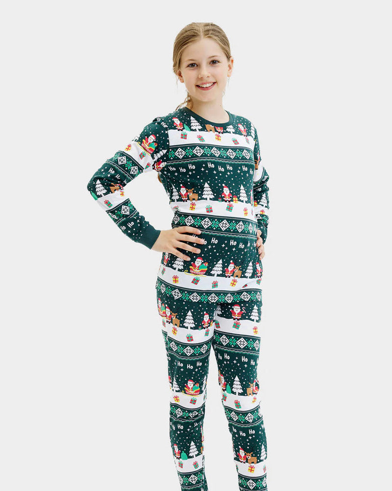 Jolly Green Christmas Pyjama for Family Girl