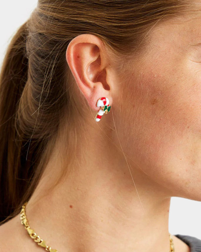 Candy Cane Christmas Earrings