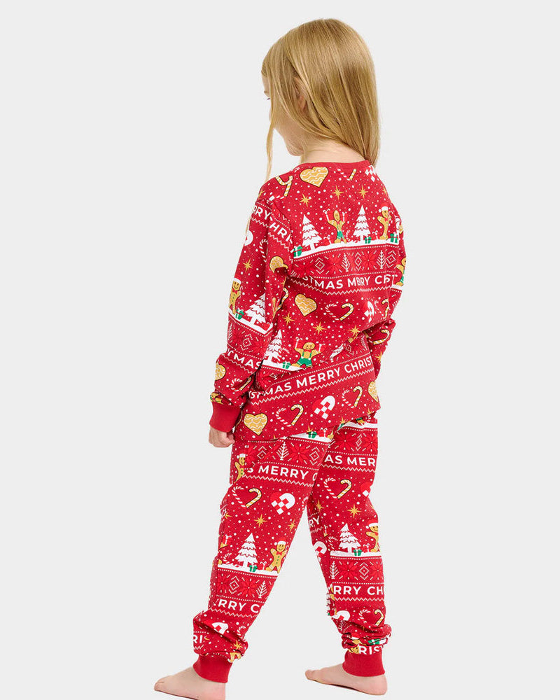 Red Christmas Pyjama for Children Gingercookies