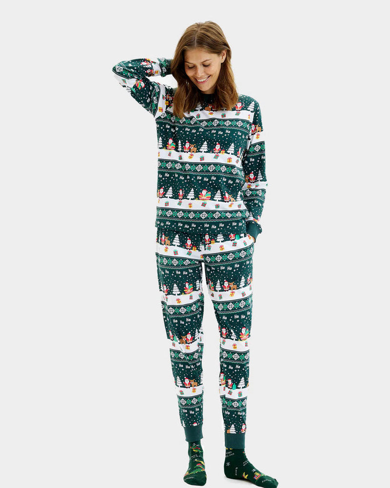 Women Jolly Green Christmas Pyjama for