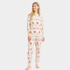 Beige Christmas Pyjama for Women and Men Gingercookies
