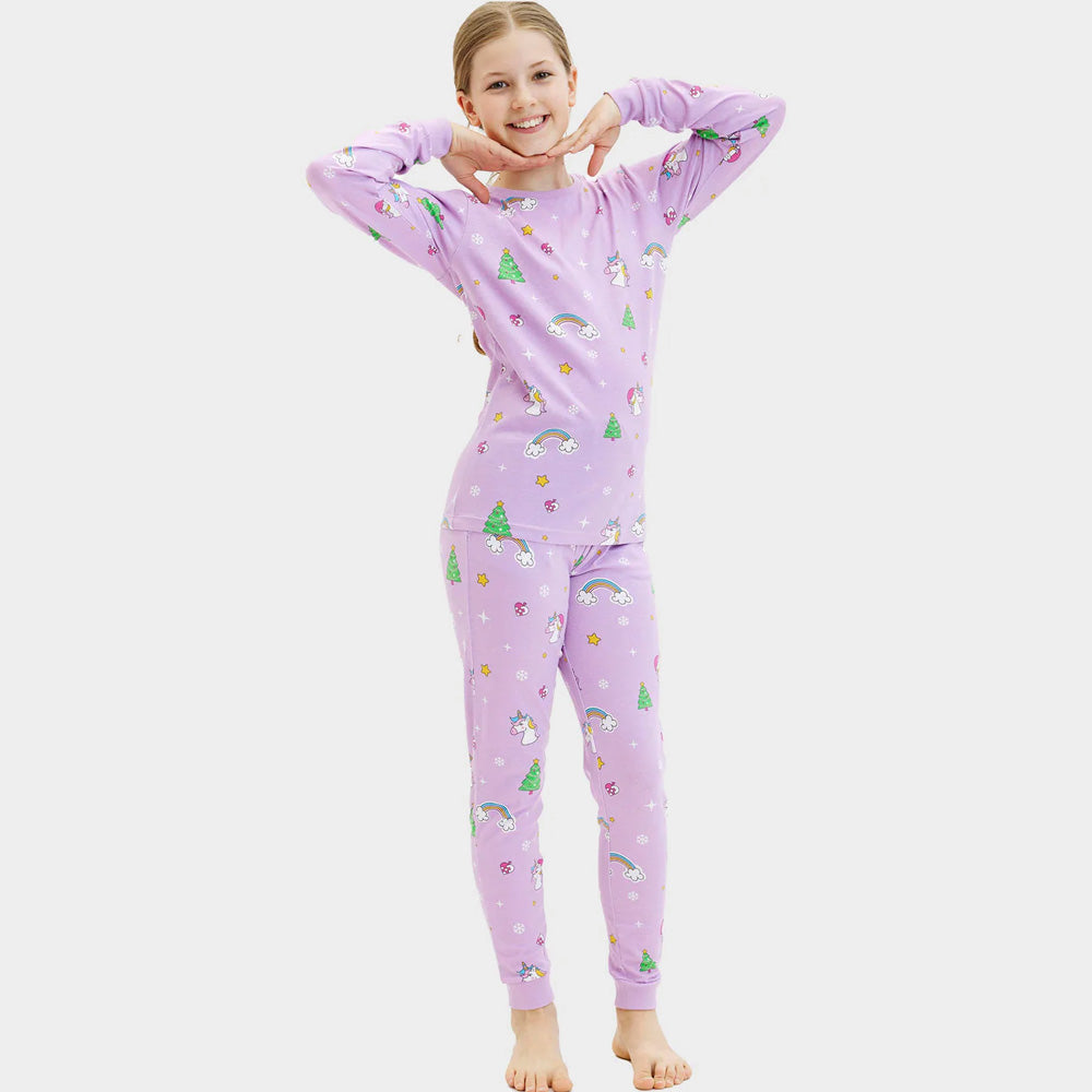 Christmas Pyjama Girl Children with Unicorns
