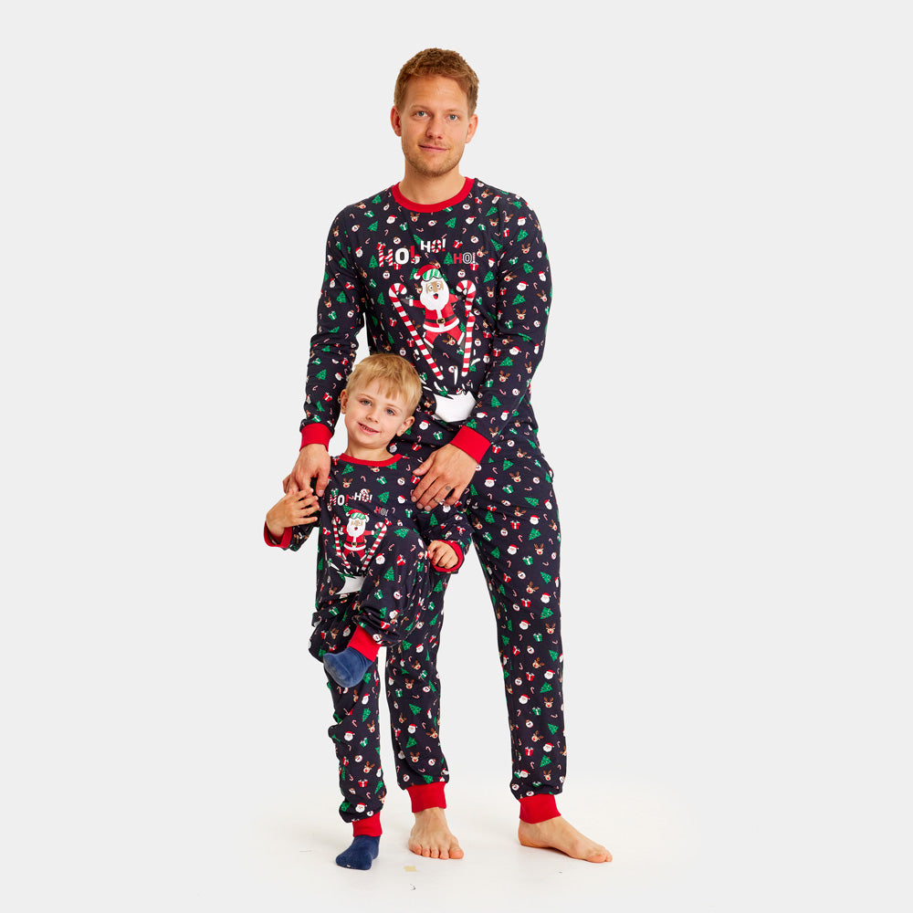 Christmas Pyjama mens and children with Skiing Santa
