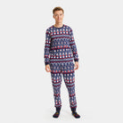 Christmas Pyjama Men with Santa, Reindeers and Hearts
