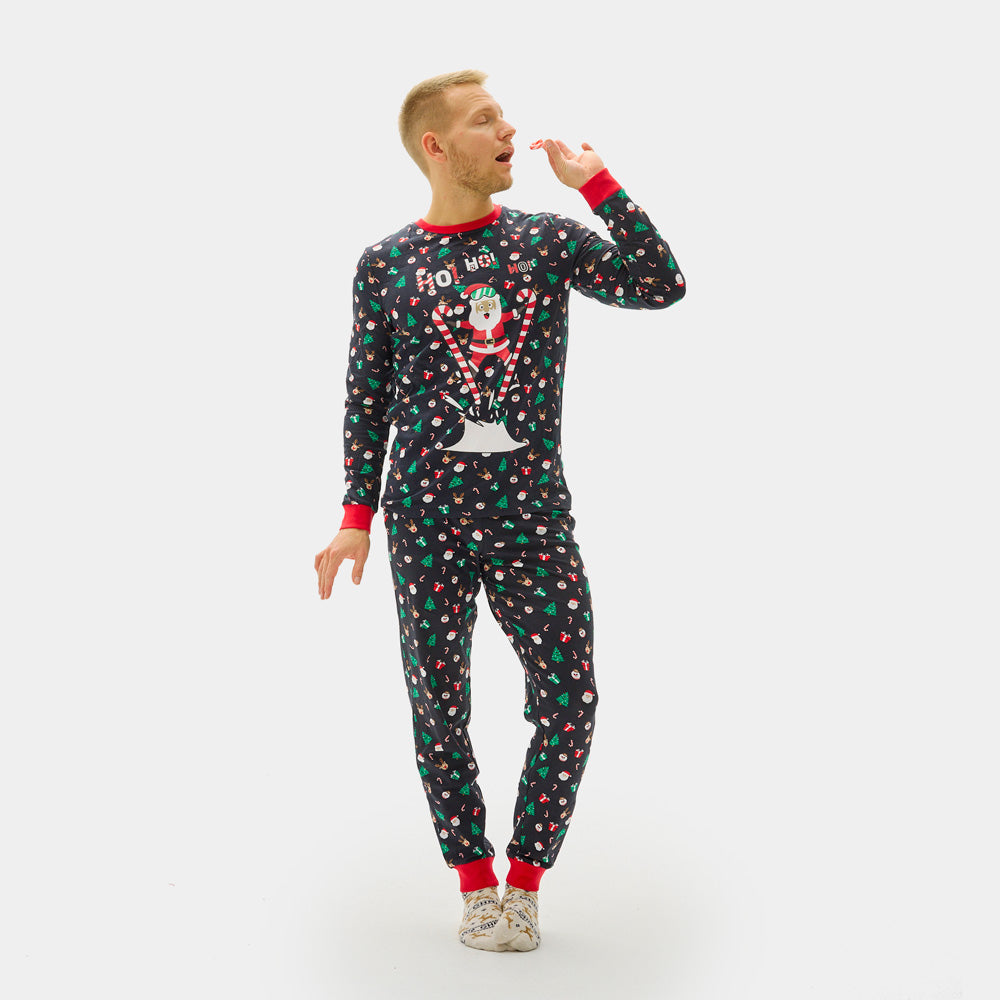 Christmas Pyjama Mens with Skiing Santa
