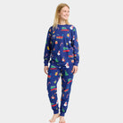 Christmas Pyjama for Women blue with Christmas Toys
