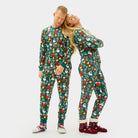 Green Christmas Pyjama for Men and Women Christmas motifs
