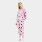 Pink Christmas Pyjama for Family with Christmas Motifs Women