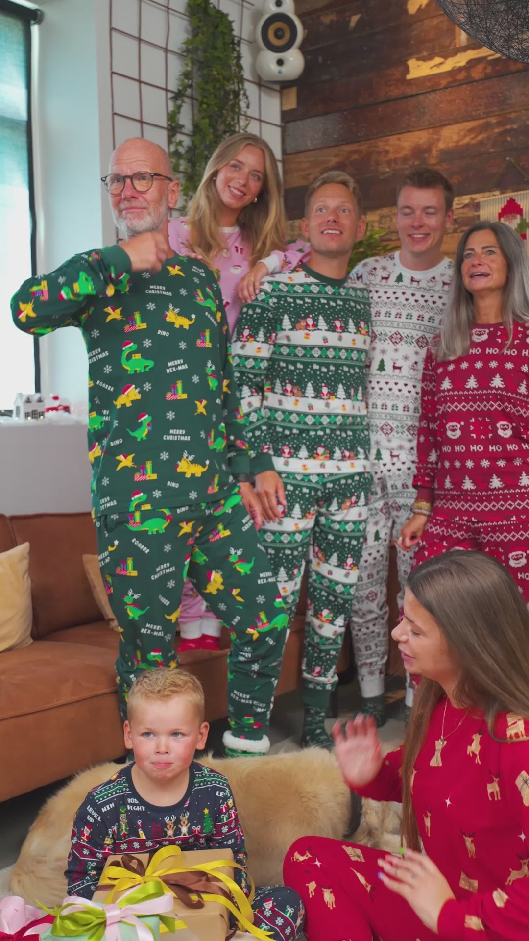 Green Red Blue Family Christmas Pyjama